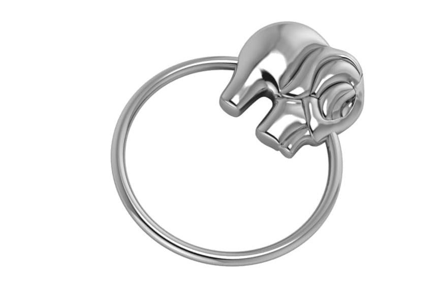 Sterling Silver Elephant Ring Baby Rattle