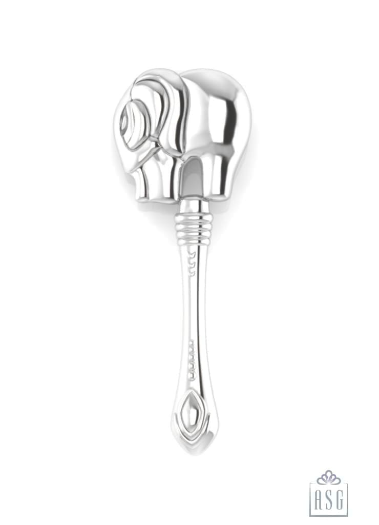 Sterling Silver Elephant Baby Rattle