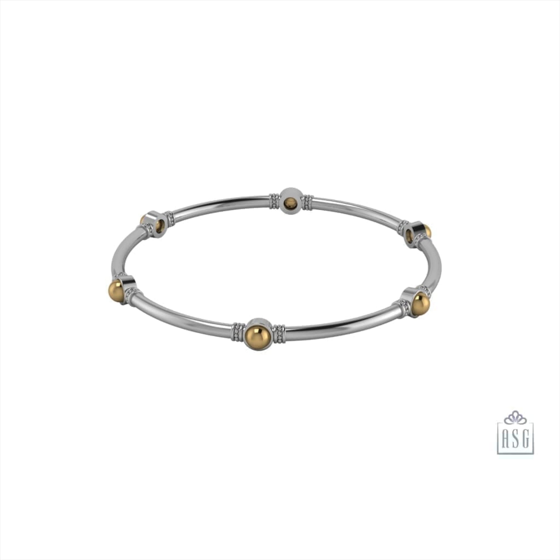 Sterling Silver Embeded Ball Baby Bangle