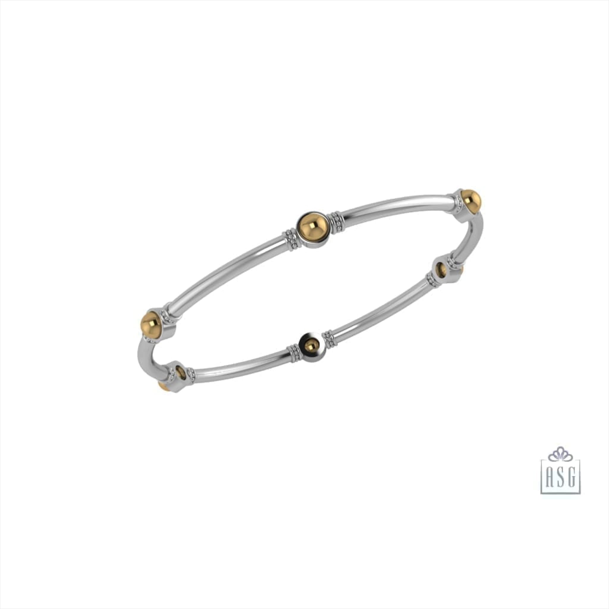 Sterling Silver Embeded Ball Baby Bangle