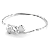 Sterling Silver Bracelet Kada with entwined Hearts