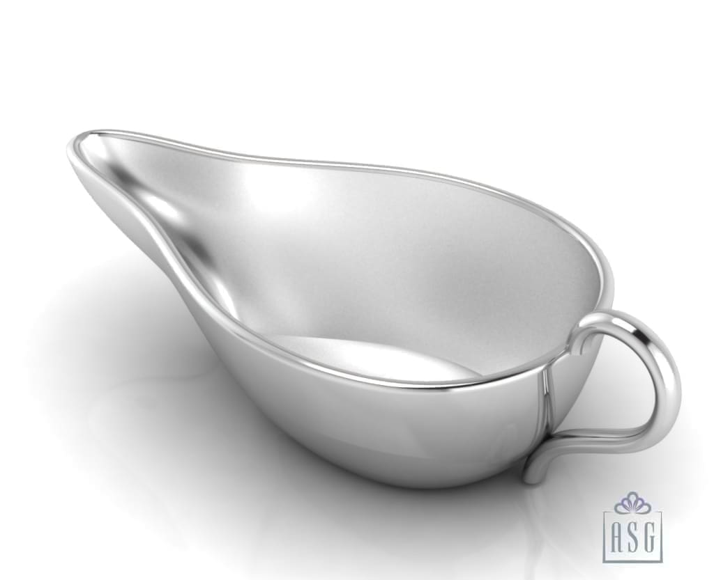Sterling Silver Baby Feeder - Flat Medicine Porringer with a Plain Handle