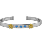 Sterling Silver Baby Cuff Kada with flowers and stars