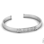 Sterling Silver Baby Cuff Kada with flowers and stars