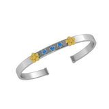 Sterling Silver Baby Cuff Kada with flowers and stars