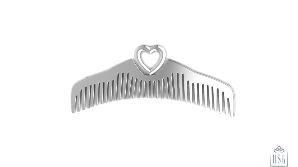 Sterling Silver Comb for Baby, Kids and Mom - Heart