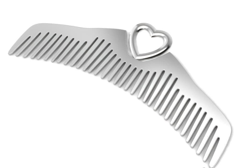 Sterling Silver Comb for Baby, Kids and Mom - Heart