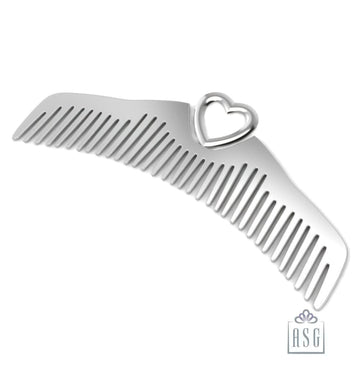 Sterling Silver Comb for Baby, Kids and Mom - Heart