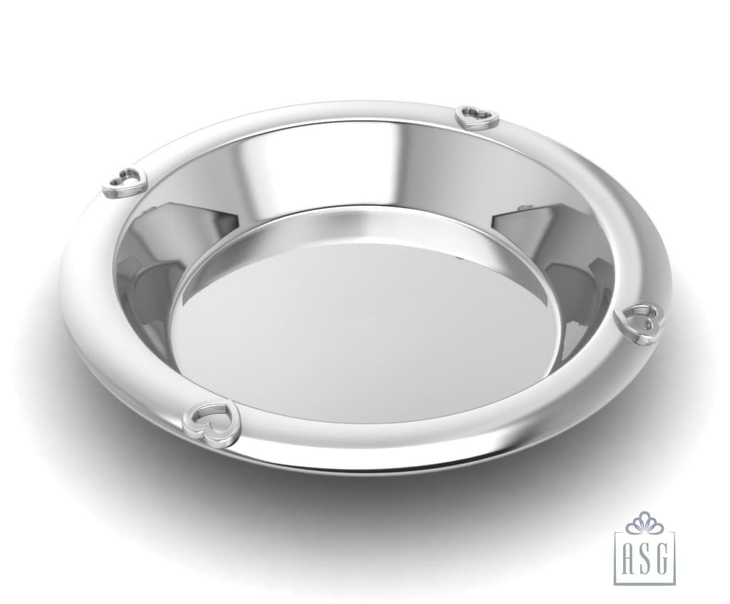 Sterling Silver Plate for Baby and Child - Hearts