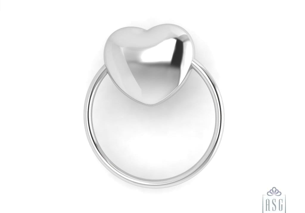 Sterling Silver Heart Ring Baby Rattle