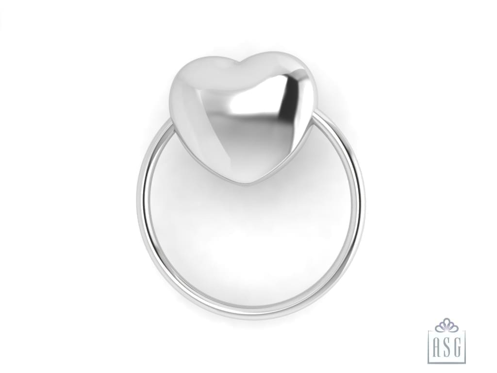 Sterling Silver Heart Ring Baby Rattle
