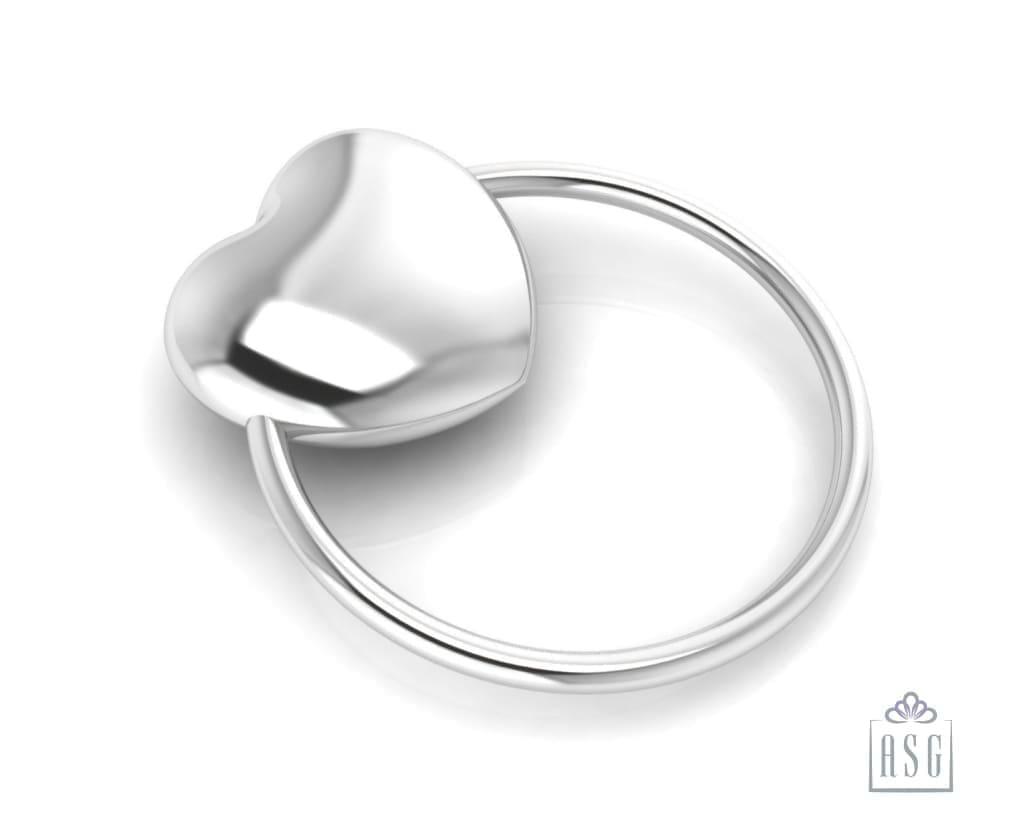 Sterling Silver Heart Ring Baby Rattle