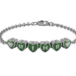 Sterling Silver Heart Babykubes Loose Bracelet For Baby & Child Green / 4 Babykubes Bracelets