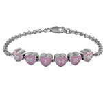 Sterling Silver Heart Babykubes Loose Bracelet For Baby & Child Pink / 4 Babykubes Bracelets