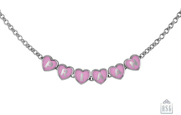 Sterling Silver Heart Babykubes Necklace For Baby & Child Pink / 9 Babykubes Kids Necklaces