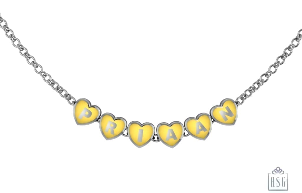 Sterling Silver Heart Babykubes Necklace For Baby & Child Yellow / 9 Babykubes Kids Necklaces