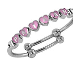 Sterling Silver Heart Babykubes On Plain Pipe Adjustable Bracelet Kada Babykubes Baby Kada Bracelets