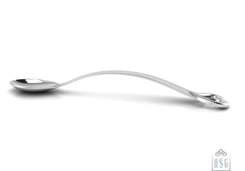 Sterling Silver Spoon for Baby and Child - Curved heart