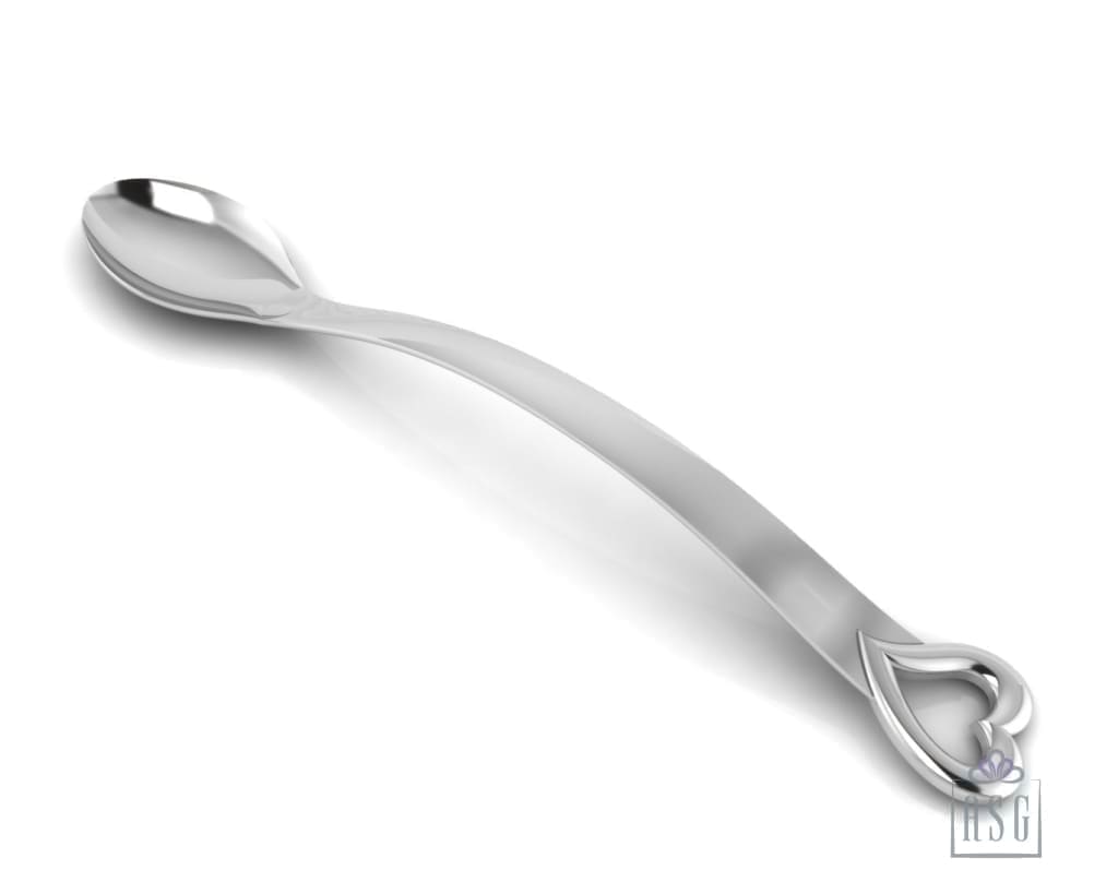 Sterling Silver Spoon for Baby and Child - Curved heart