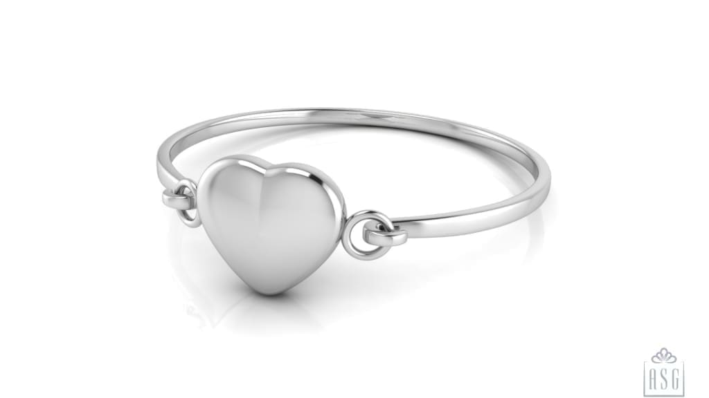 Sterling Silver Baby Bracelet Kada with Heart for engraving