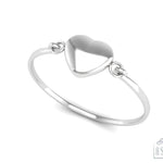 Sterling Silver Baby Bracelet Kada with Heart for engraving