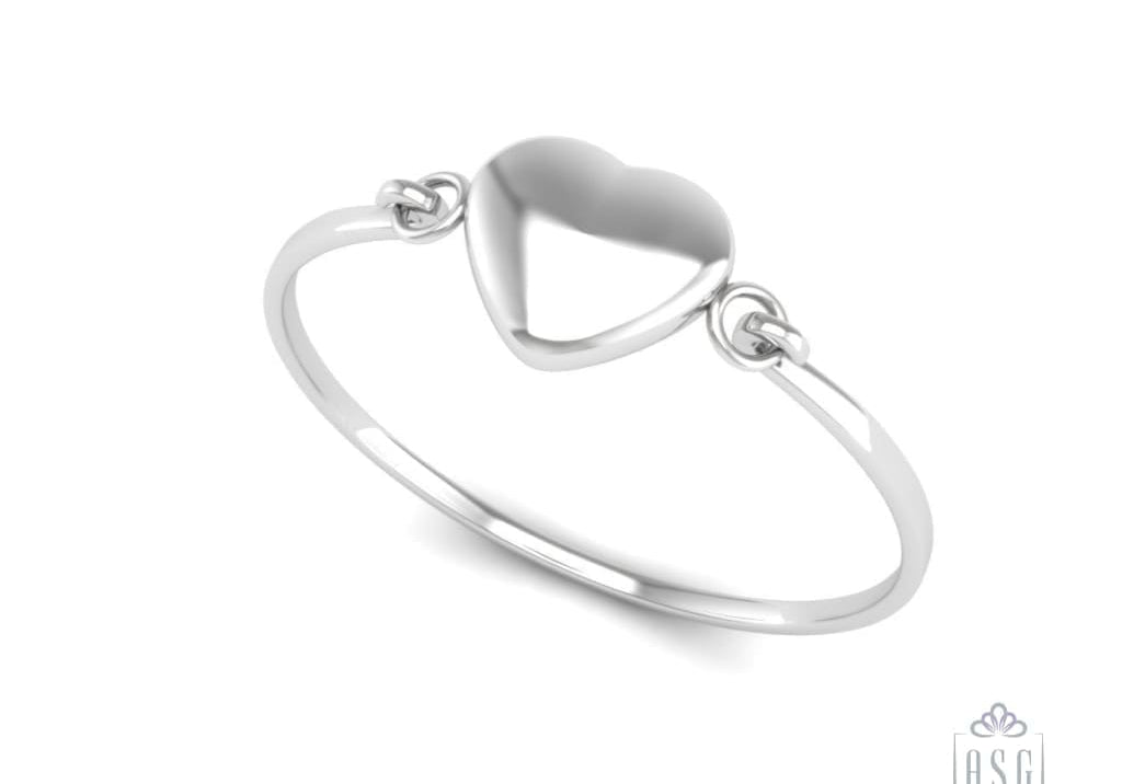 Sterling Silver Baby Bracelet Kada with Heart for engraving