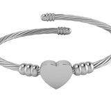 Sterling Silver Baby Bracelet Kada Heart centre with flexible twisted design