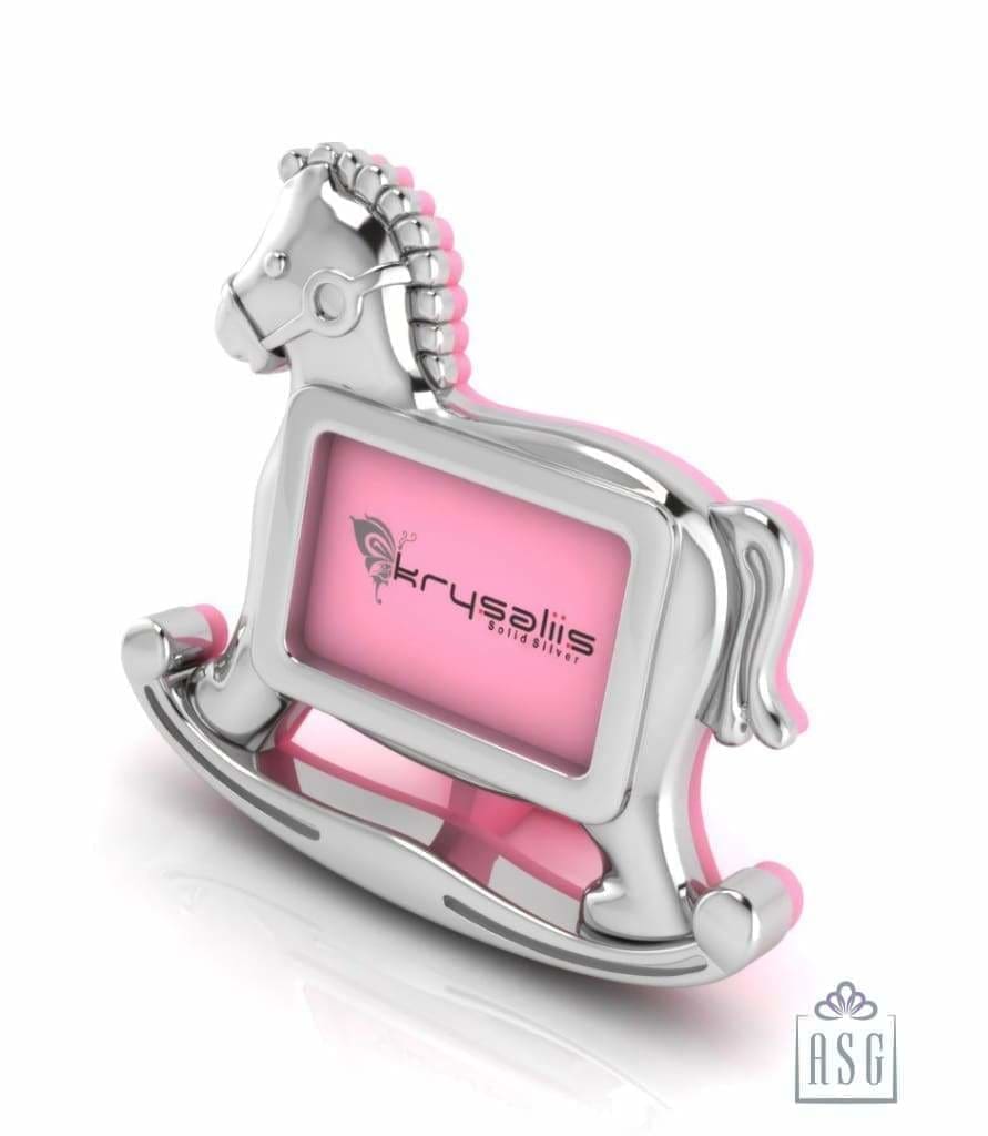 Silver Plated Photo Frame for Baby and Kids - Rocking Horse