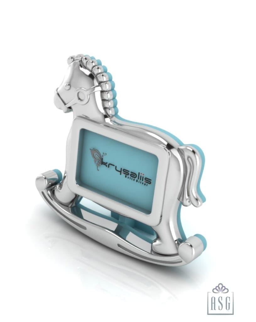 Silver Plated Photo Frame for Baby and Kids - Rocking Horse