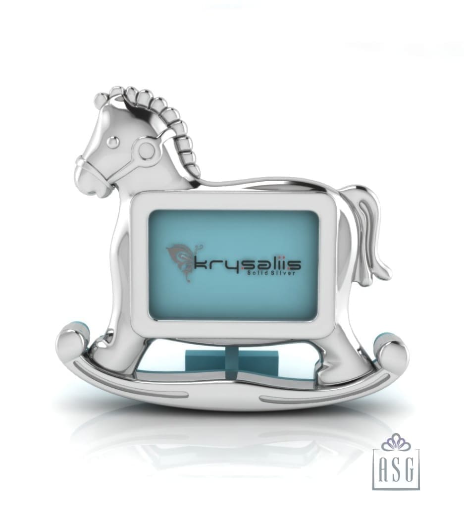 Silver Plated Photo Frame for Baby and Kids - Rocking Horse