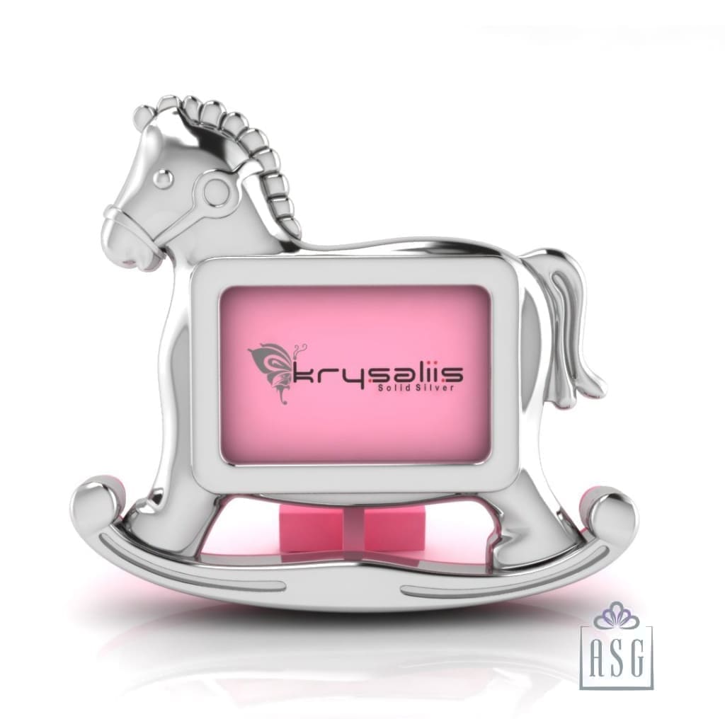 Silver Plated Photo Frame for Baby and Kids - Rocking Horse
