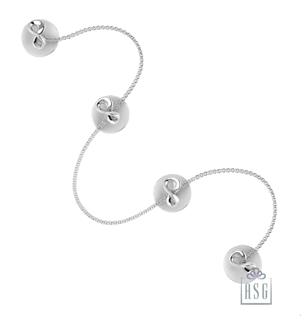 Sterling Silver Kurta Buttons for Men - Infinity