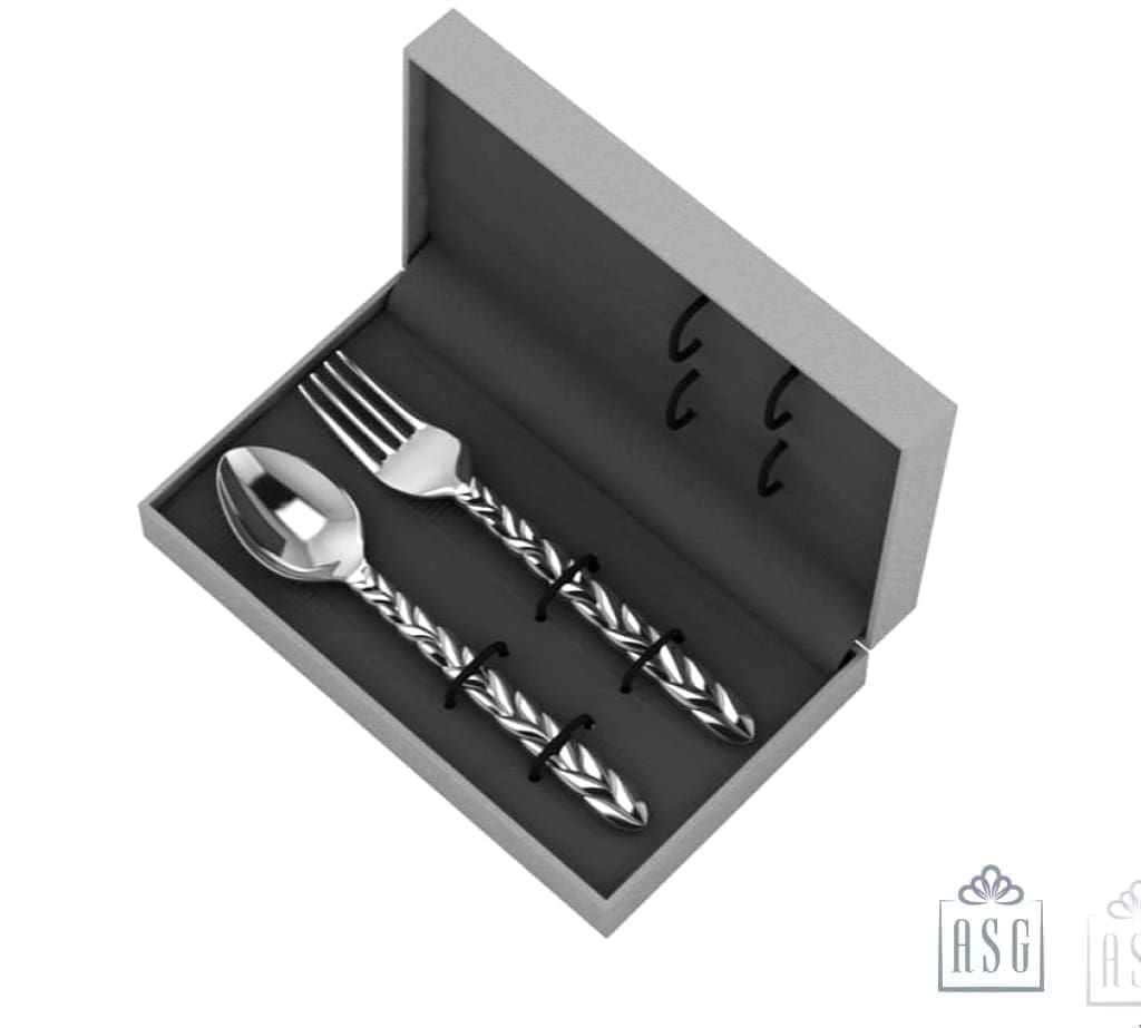 Sterling Silver Dinner Spoon & Fork Set - The Interlace Collection