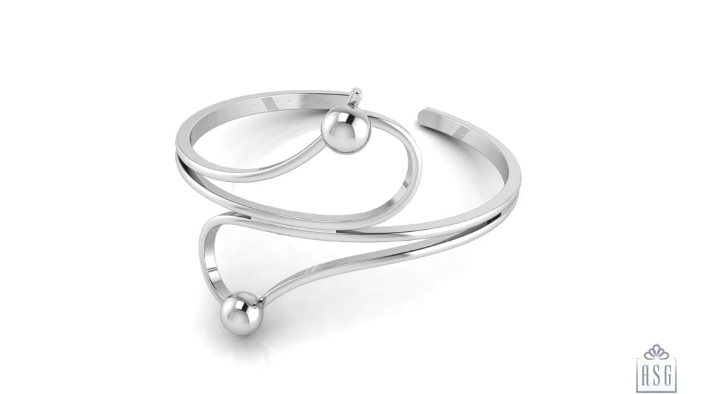 Sterling Silver Baby Cuff Kada Logger balls design