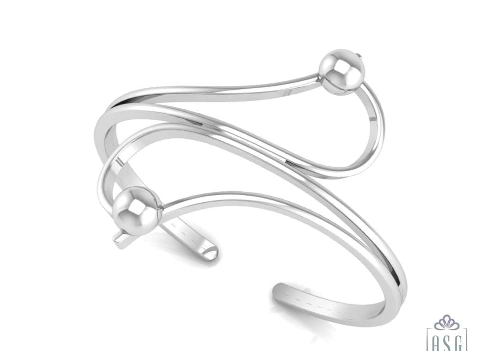 Sterling Silver Baby Cuff Kada Logger balls design