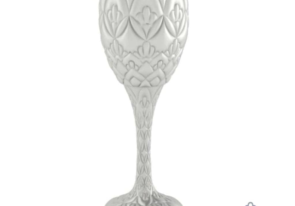 Sterling Silver Wine Glass - Lotus Full Bloom