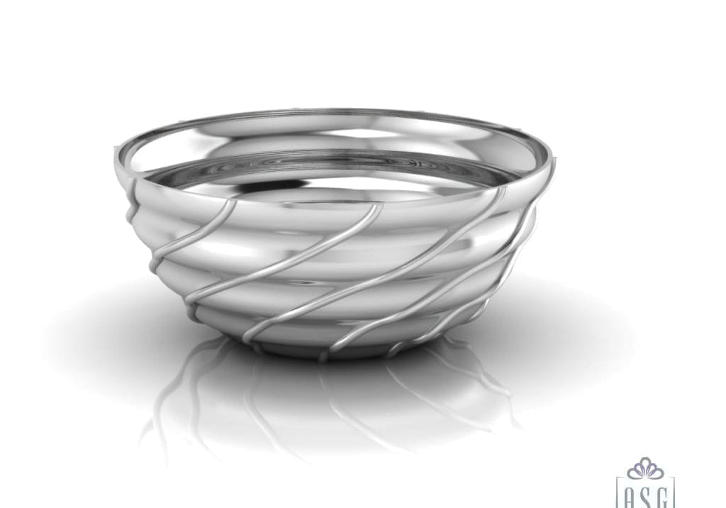 Sterling Silver Bowl - Misty Swirls