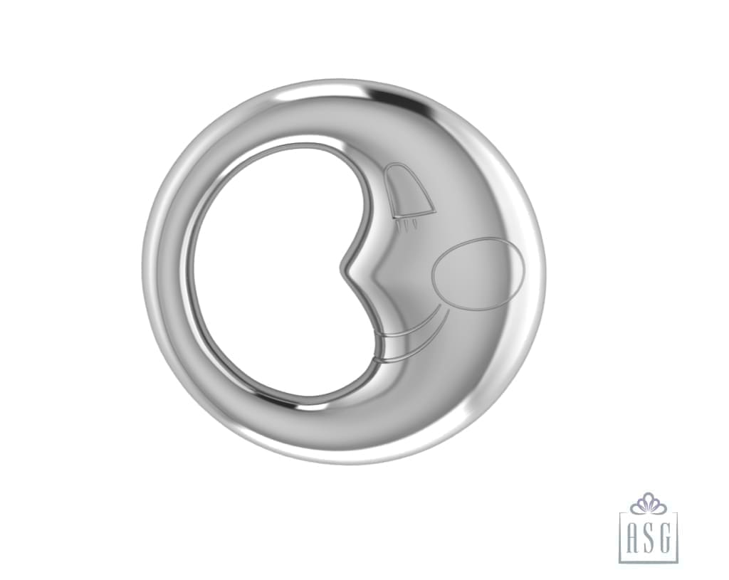 Sterling Silver Moon Baby Rattle