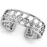 Sterling Silver Musical Notes Baby Cuff Kada