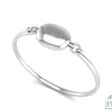 Sterling Silver Baby Bracelet Kada with Oval ID centre