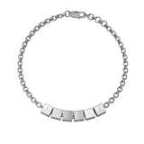Sterling Silver Personalised Square Cubes Name Bracelet For Women & Girls Bracelets And