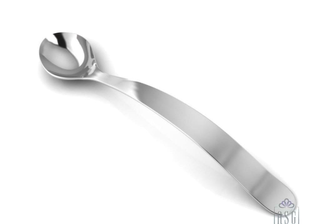 Sterling Silver Spoon for Baby and Child - Plain curved