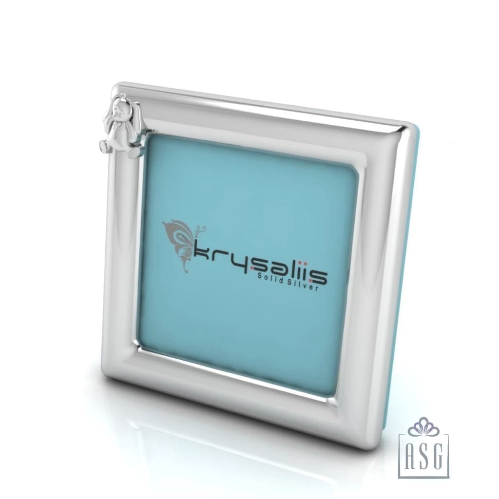 Silver Plated Photo Frame for Baby and Kids - Square with Bunny