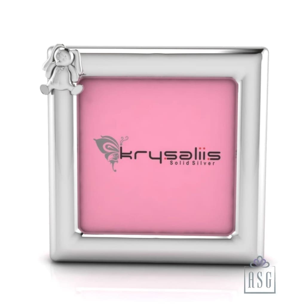 Silver Plated Photo Frame for Baby and Kids - Square with Bunny