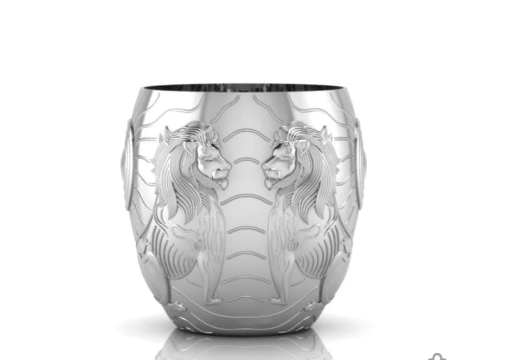 Sterling Silver Glass - Rising Sun and The Lion