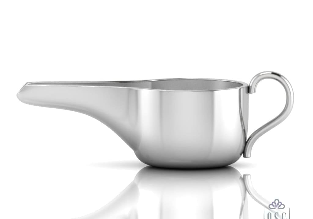 Sterling Silver Baby Feeder - Round Medicine Porringer with a Plain Handle