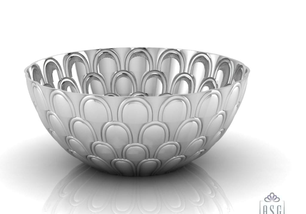 Sterling Silver Bowl - Scallops