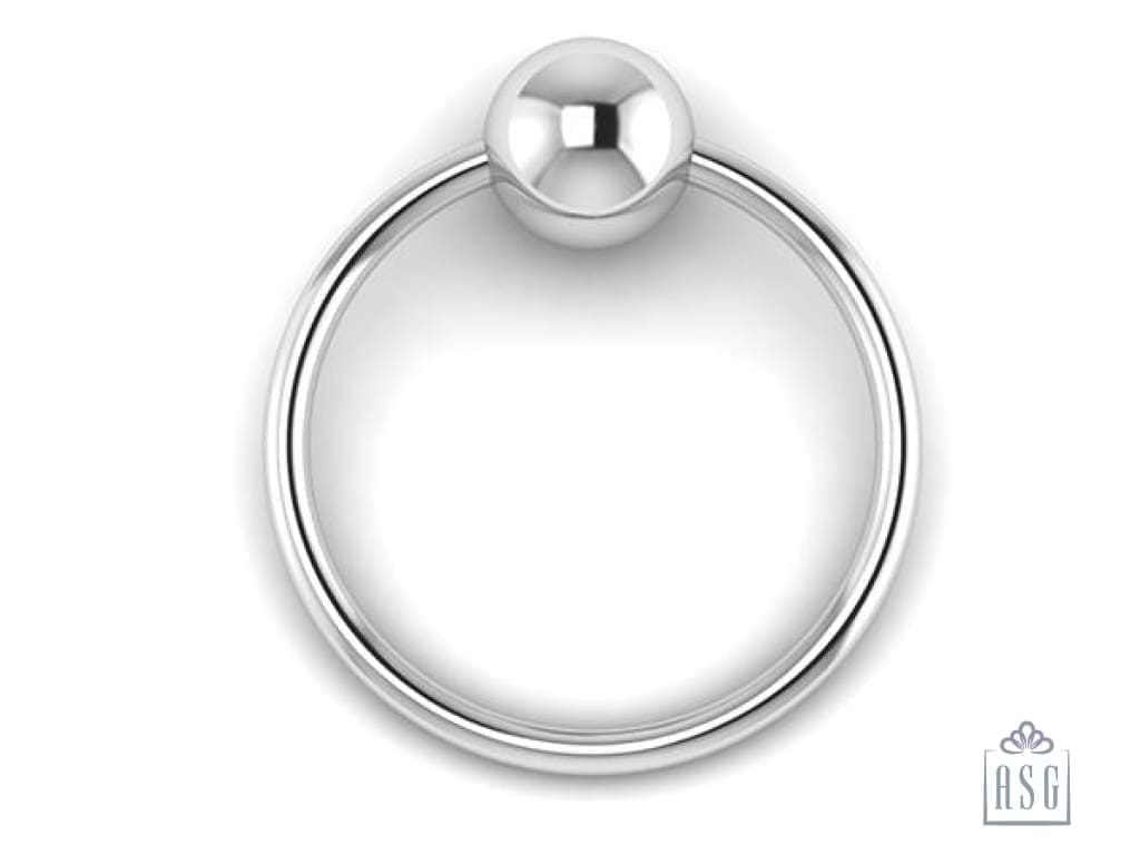 Sterling Silver Single Ring Teether Baby Rattle