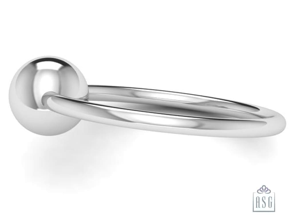 Sterling Silver Single Ring Teether Baby Rattle