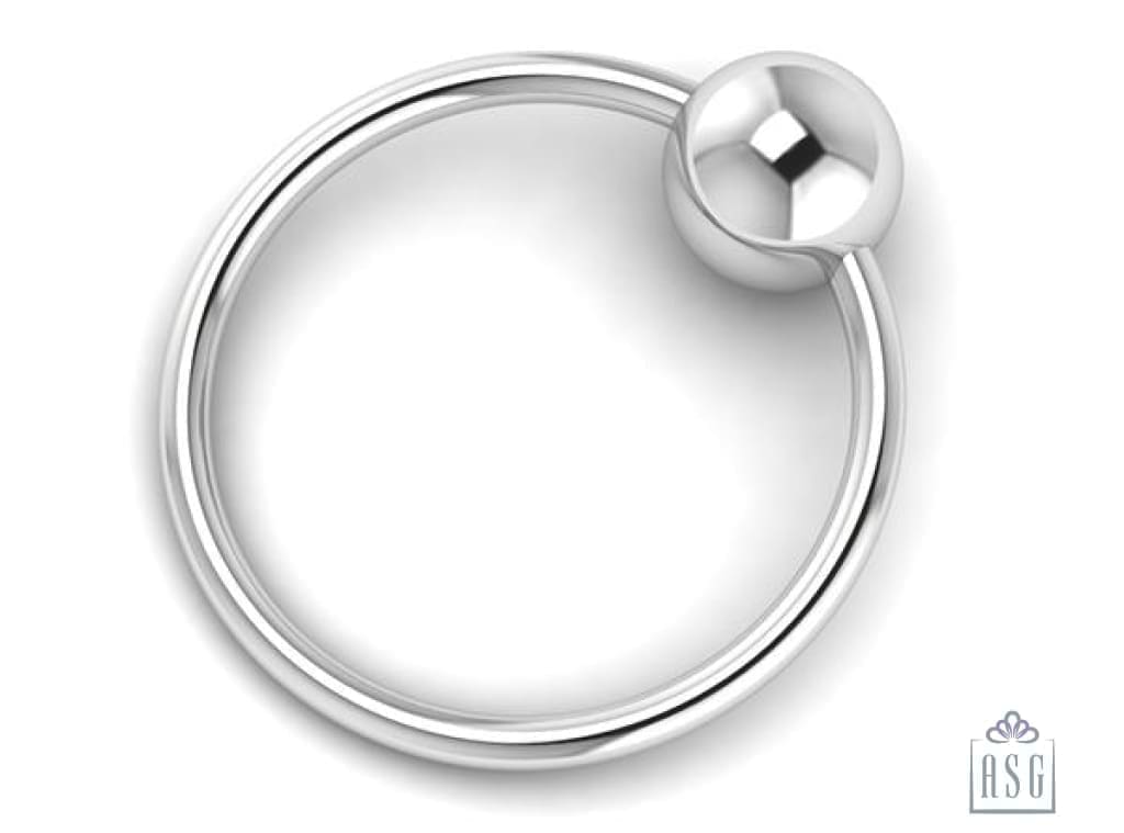 Sterling Silver Single Ring Teether Baby Rattle